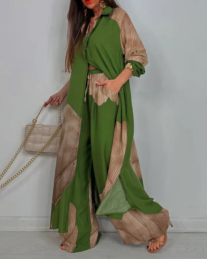 Elwira – Dwuczęściowy letni komplet z lekkiej tkaniny