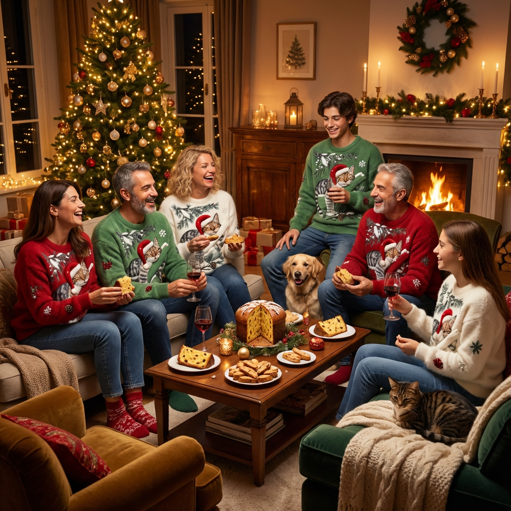 Biengojna – Pluszowy świąteczny sweter z kotkiem